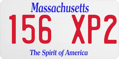 MA license plate 156XP2