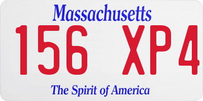 MA license plate 156XP4