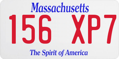 MA license plate 156XP7