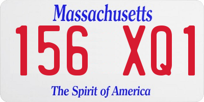 MA license plate 156XQ1