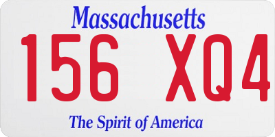 MA license plate 156XQ4