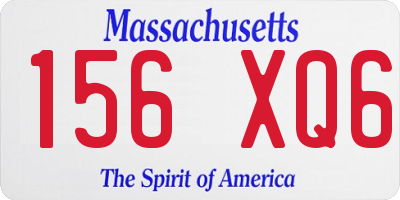 MA license plate 156XQ6