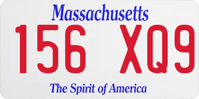 MA license plate 156XQ9