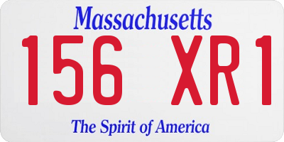 MA license plate 156XR1