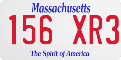 MA license plate 156XR3