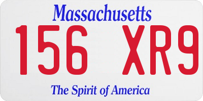 MA license plate 156XR9