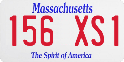 MA license plate 156XS1