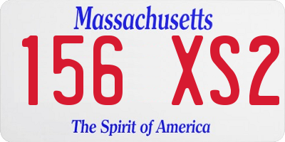 MA license plate 156XS2