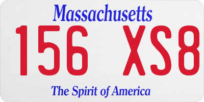 MA license plate 156XS8