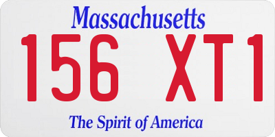 MA license plate 156XT1