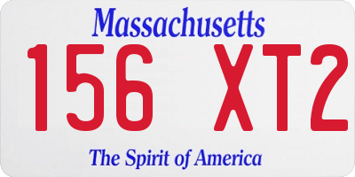MA license plate 156XT2