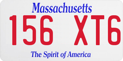 MA license plate 156XT6