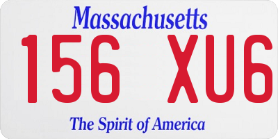 MA license plate 156XU6