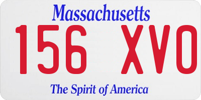 MA license plate 156XV0