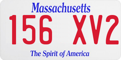 MA license plate 156XV2