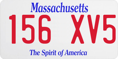 MA license plate 156XV5