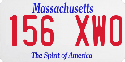 MA license plate 156XW0