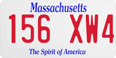 MA license plate 156XW4