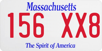 MA license plate 156XX8