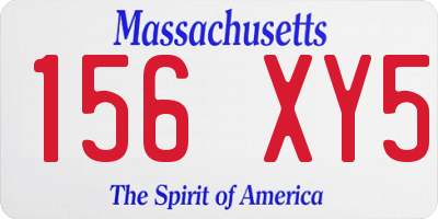 MA license plate 156XY5