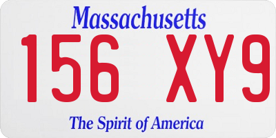 MA license plate 156XY9