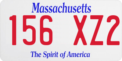 MA license plate 156XZ2