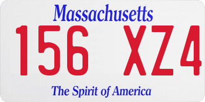 MA license plate 156XZ4