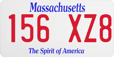 MA license plate 156XZ8