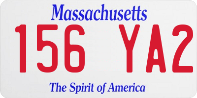 MA license plate 156YA2