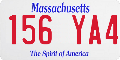 MA license plate 156YA4