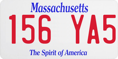 MA license plate 156YA5