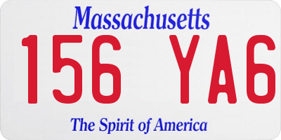 MA license plate 156YA6