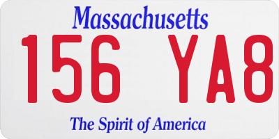 MA license plate 156YA8
