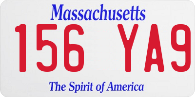 MA license plate 156YA9