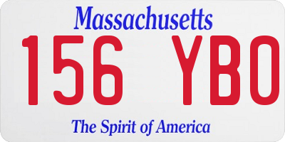 MA license plate 156YB0