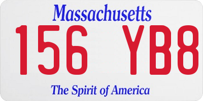 MA license plate 156YB8