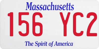 MA license plate 156YC2