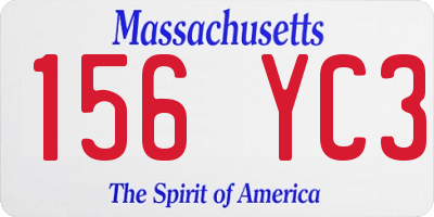 MA license plate 156YC3