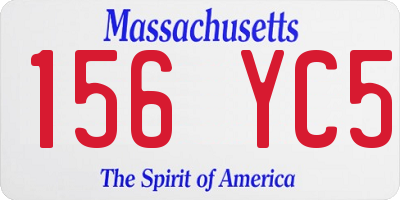 MA license plate 156YC5