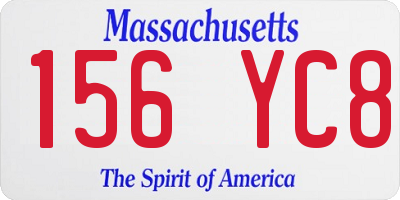 MA license plate 156YC8