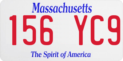 MA license plate 156YC9