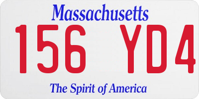 MA license plate 156YD4
