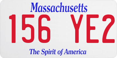 MA license plate 156YE2