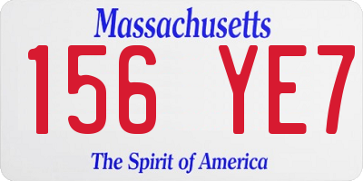MA license plate 156YE7