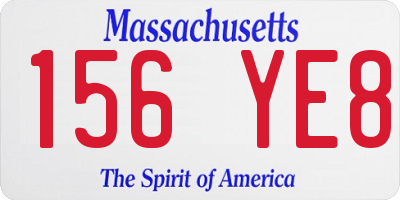 MA license plate 156YE8