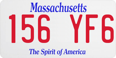 MA license plate 156YF6