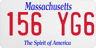 MA license plate 156YG6