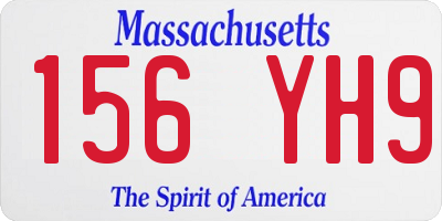 MA license plate 156YH9