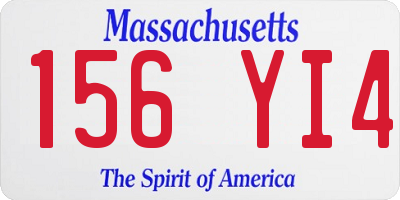 MA license plate 156YI4