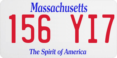 MA license plate 156YI7